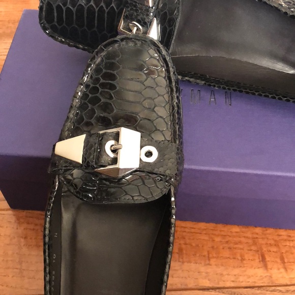 Authentic Stuart Weitzman black snake embossed patent leather loafers - Picture 6 of 6